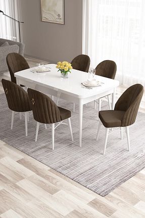 ست میز آشپزخانه سفید MDF Canisa - کد 464897342