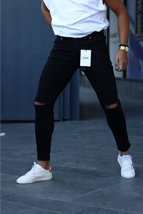 شلوار مشکی مردانه پارچه Denim Shorty - کد 247411715