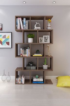 قفسه کتاب قهوه ای 157 سانتی متر Moonlife - کد 39200495