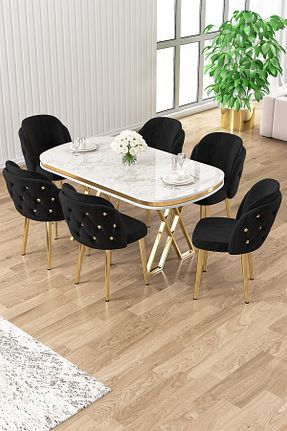 ست میز آشپزخانه سفید MDF Canisa - کد 829601305
