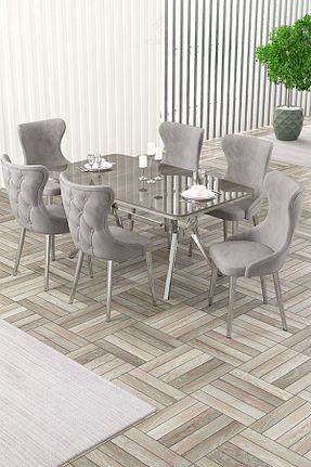 ست میز آشپزخانه طوسی MDF Canisa - کد 848771240