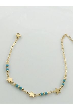 خلخال جواهر زرد زنانه استیل (فولاد) DS DİAMONDSHOP - کد 857007022