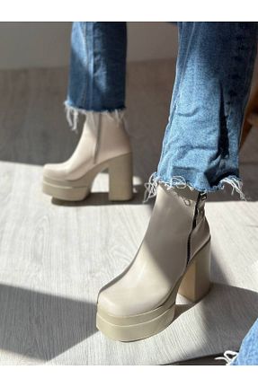 بوت / نیم بوت بژ زنانه چرم مصنوعی SHOEBOURNE - کد 857011720