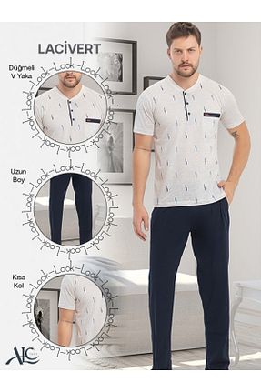 ست لباس راحتی قهوه ای مردانه %100 پنبه Alcteks - کد 833217645