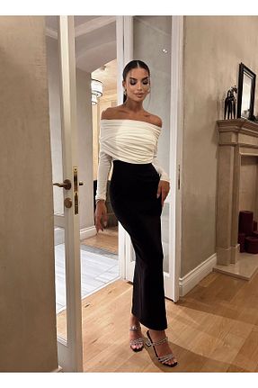 لباس سفید زنانه بافتنی Afiş Butik - کد 857040263
