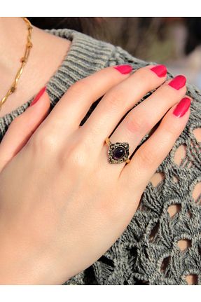 انگشتر جواهر بنفش زنانه سنگ طبیعی esha - کد 789304674