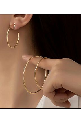 گوشواره جواهر طلائی فلزی 1PARÇAMAVİ - کد 791621323