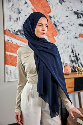 شال سرمه ای زنانه شیفون Scarf - کد 819418995