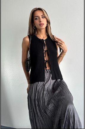 جلیقه مشکی زنانه رگولار fujya - کد 857120656
