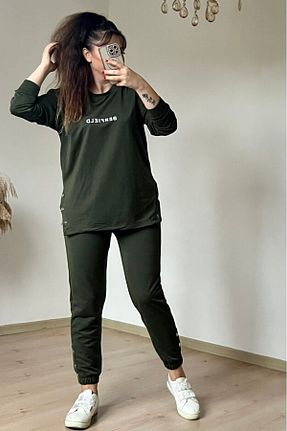 ست گرمکن سایز بزرگ خاکی زنانه مخلوط ویسکون PARİS - کد 786428206