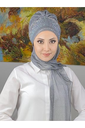 روسری طوسی شیفون کد 795094630