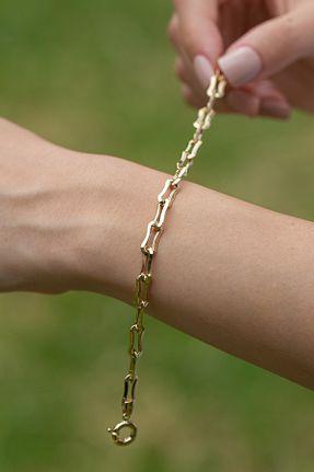 دستبند طلا طلائی زنانه 14 عیار Çgk Çiğdem Gürel Kuyumculuk - کد 857163523