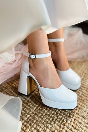 کفش مجلسی سفید زنانه چرم مصنوعی POLKA STORE - کد 678718401