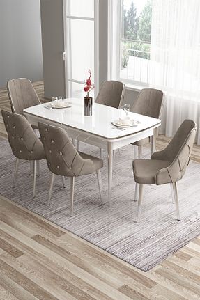 میز آشپزخانه سفید MDF Canisa - کد 640342529