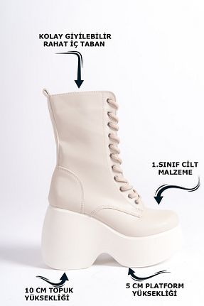 بوت / نیم بوت بژ زنانه جیر Limeo - کد 767740542