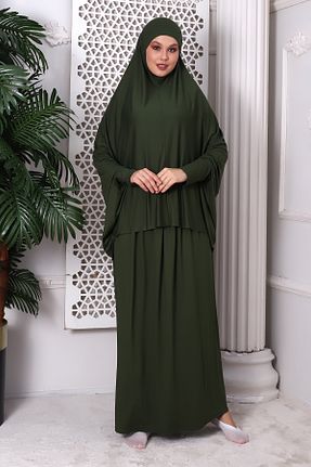 کلاه و ابایا خاکی زنانه بافتنی ihvanonline - کد 359428545