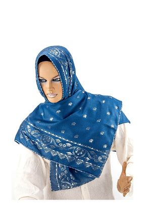 روسری آبی ساده İhvan - کد 93982626