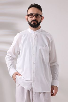 پیراهن سفید مردانه گشاد ihvanonline - کد 778790058