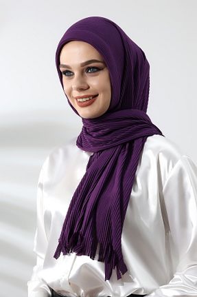 شال بنفش زنانه پنبه ای ihvanonline - کد 782597124