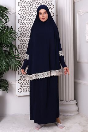 کلاه و ابایا سرمه ای زنانه بافتنی ihvanonline - کد 359427955