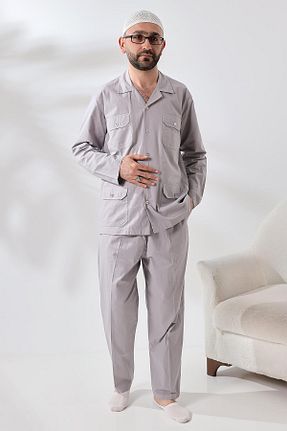 پیراهن طوسی مردانه گشاد ihvanonline - کد 818970841