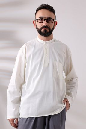 پیراهن بژ مردانه گشاد ihvanonline - کد 778789972