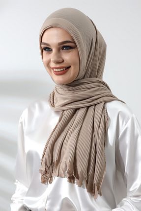 شال بژ زنانه پنبه ای ihvanonline - کد 782587890