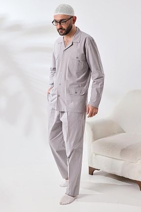 پیراهن طوسی مردانه گشاد ihvanonline - کد 818970841