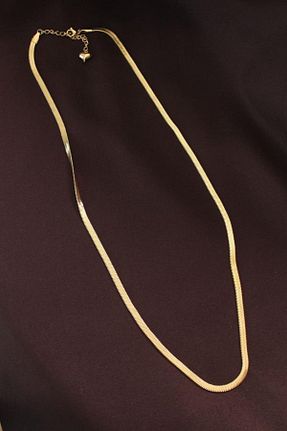 گردنبند استیل ( فولاد ) زرد زنانه استیل ضد زنگ Algaride - کد 857445837