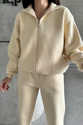 ست گرمکن بژ زنانه پاچه کش دار Neşeli Butik - کد 857484199