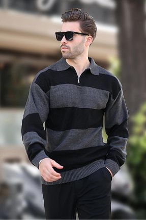 پلیور طوسی مردانه ساده Madmext - کد 857628201