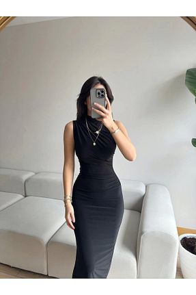 لباس مشکی زنانه بافتنی Zoom Butik - کد 805969550
