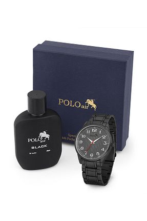 ست ساعت مچی مشکی مردانه فلزی polo air - کد 865704911
