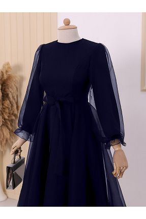 لباس مجلسی حجاب سرمه ای زنانه یقه دوچرخه Modamorfo - کد 809359371