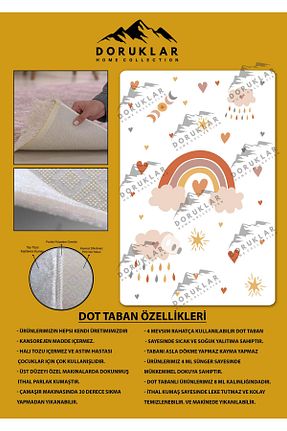 فرش بچه گانه رنگی پلی استر Doruklar Home Collection - کد 838639555