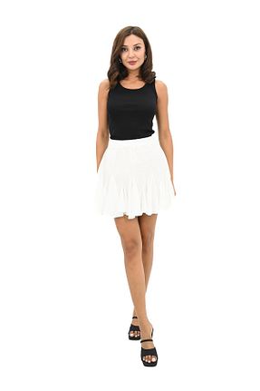 دامن سفید زنانه پارچه Koza Butik - کد 848842273