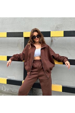 ست گرمکن بژ زنانه پنبه ای Zoom Butik - کد 760181420