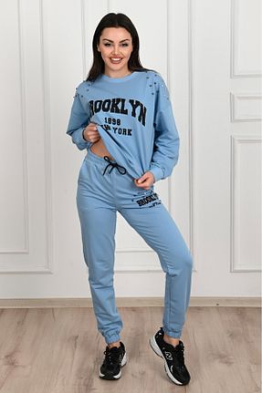 ست گرمکن آبی زنانه پنبه ای Koza Butik - کد 856485266