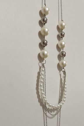 گردنبند جواهر سفید زنانه منجق Caelo - کد 857474574