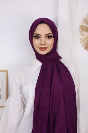 شال بنفش زنانه پنبه ای feronis - کد 806435671