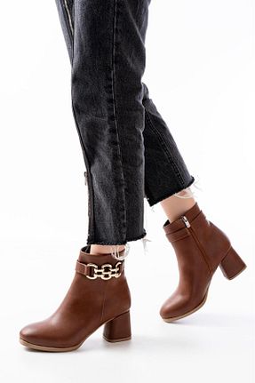 بوت / نیم بوت رنگی زنانه چرم مصنوعی İZCE MODA - کد 857525904