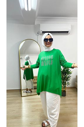 تونیک حجاب سبز زنانه بافتنی Mis - کد 857838777