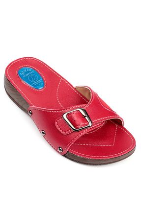 دمپائی قرمز زنانه چرم مصنوعی Comfort Style - کد 42645700