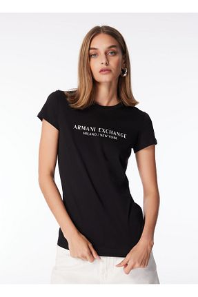 تیشرت مشکی زنانه رگولار Armani Exchange - کد 857557635