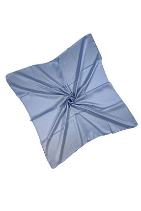 روسری فیروزه ای کرپ ساتن ابریشم mim eşarp - کد 847709598
