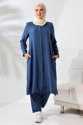 ست بالاتنه و پائین تنه حجاب سرمه ای زنانه گشاد ihvanonline - کد 857587263