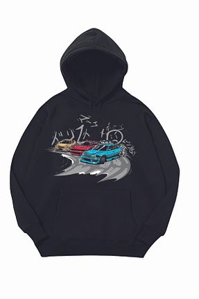 سوئیشرت مشکی زنانه چاپی JDM - کد 857606627