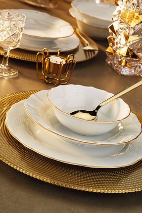 سرویس غذاخوری سفید 6 نفره Porland - کد 803416516