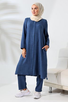 ست بالاتنه و پائین تنه حجاب سرمه ای زنانه گشاد ihvanonline - کد 857587263