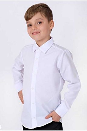 پیراهن سفید بچه گانه رگولار trenddünya - کد 814356765